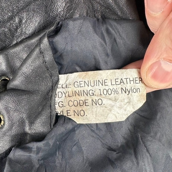 Vintage PARK V Leather Jacket Fringe Western Black Women Made in USA Biker Moto - Picture 4 of 13